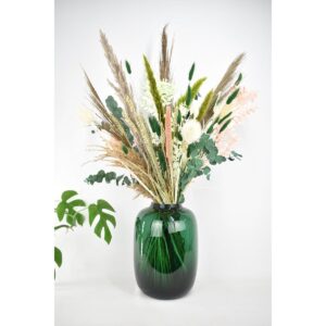 XL Droogbloemenboeket groen: Prachtig groot boeket gedroogde bloemen voor decoratie.