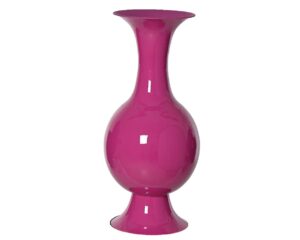 Grote fuchsia ijzeren vaas, 77cm, metalen bloemenvaas voor decoratie.