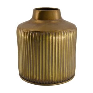 Bronzen metalen vaas, 21.5x24cm. Hoge, decoratieve vaas.