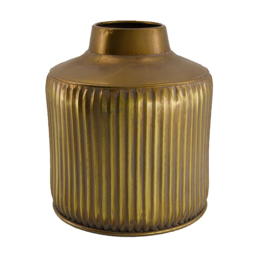 Bronzen metalen vaas, 21.5x24cm. Hoge, decoratieve vaas.