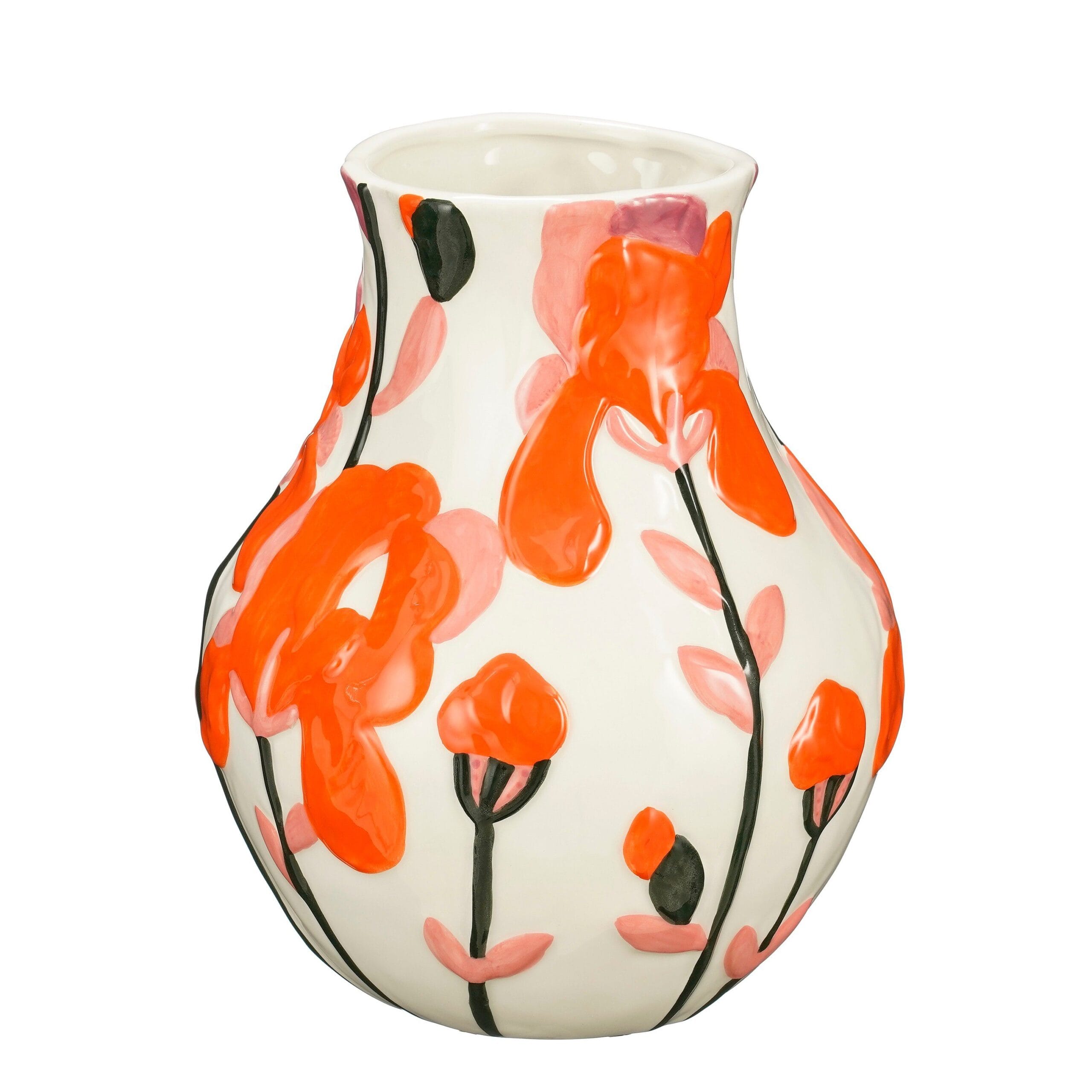 Oranje bloemenvaas Desi, 24,5 cm: decoratieve vaas voor bloemen.