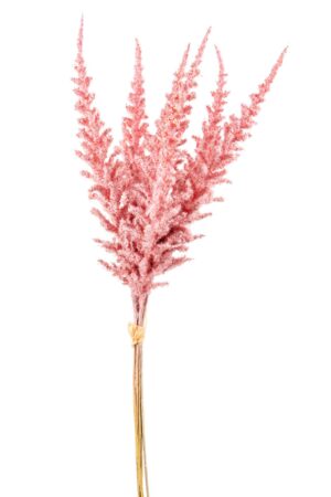 Roze kunstbloemen boeket: Astilbe met flocking voor een elegante uitstraling.